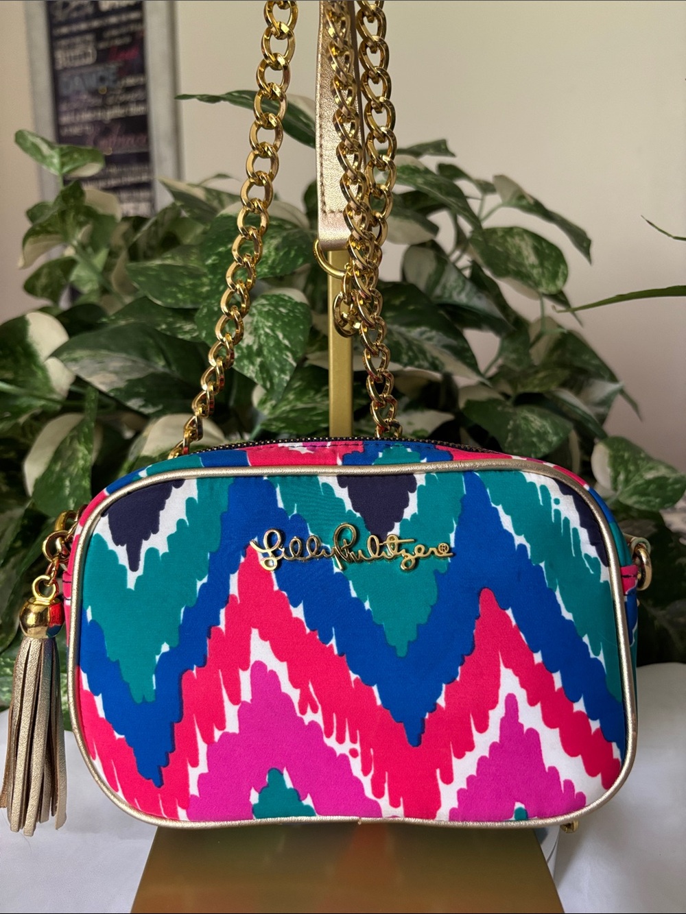 Lilly Pulitzer Multicolor Chevron Crossbody Bag